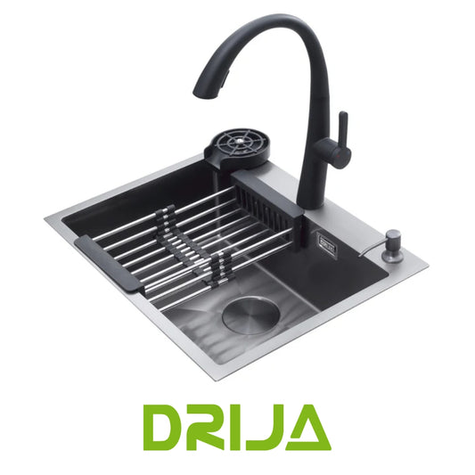 FREGADOR DE EMPOTRAR SENCILLO DE ACERO INOXIDABLE SATINADO 61CM DE LUJO (RAGUSA 61)