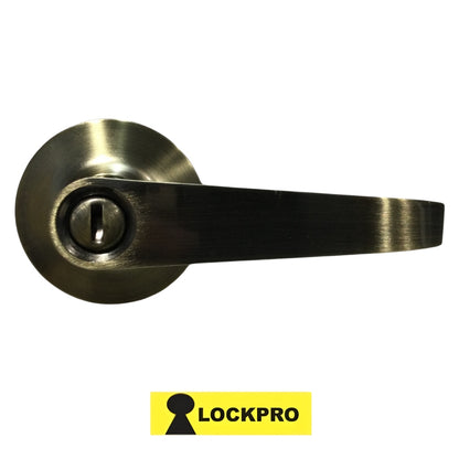 CERRADURA DE MANIJA CON LLAVE BRONCE ANTIGUO 2015 LOCKPRO