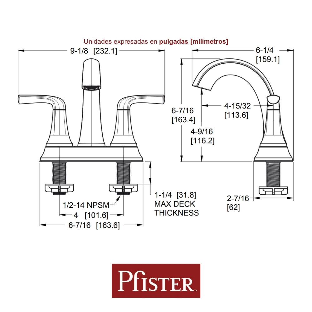 LLAVE DE LAVAMANO 4 LADERA CROMO LF048LRCC