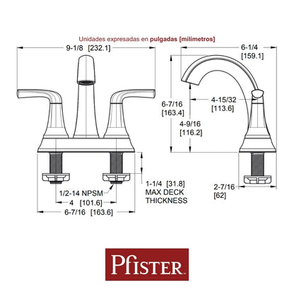 LLAVE DE LAVAMANO 4 LADERA CROMO LF048LRCC