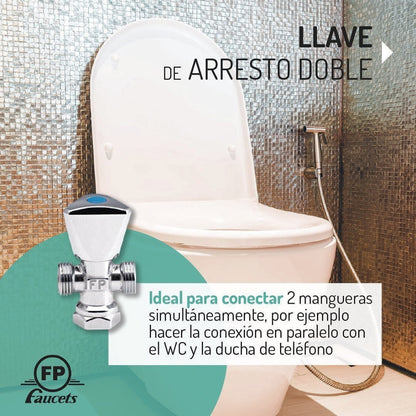 LLAVE DE ARRESTO 1/2 PULGADAS X 1/2 PULGADAS DOBLE SALIDA BM-LLAA