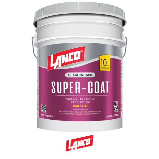 PINTURA SUPER COAT MATE BLANCO 5 GALONES SC687-2 LANCO