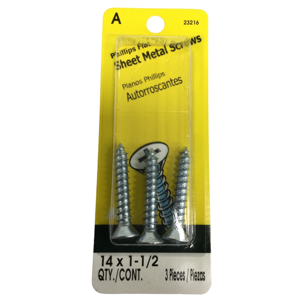 TORNILLO PARA LAMINA ZINCADO CAB PLANA PHILLIPS #14 x 1-1/2 PULGADAS