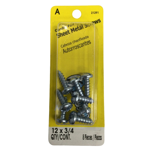 TORNILLO PARA LAMINA COMBO PAN HEAD ZINCADO #12 x 3/4 PULGADAS