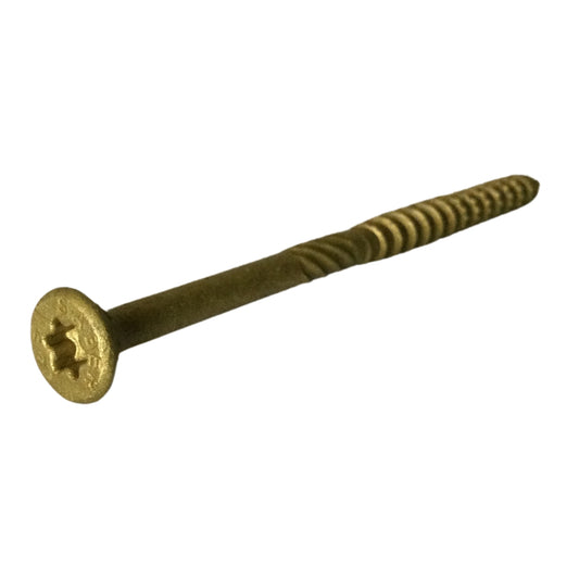 TORNILLO DE MADERA PARA CUBIERTA COLOR LATON XL 1500 #9 x 3 PULGADAS