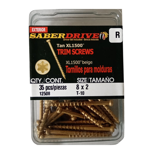 TORNILLO CABEZA RECORTADA COLOR LATON XL 1500 #8 x 2 PULGADAS