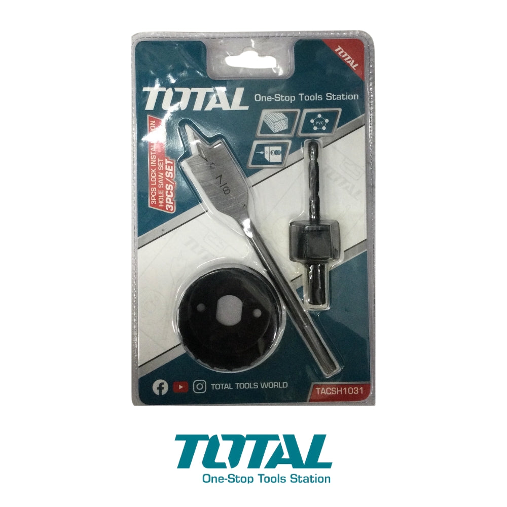 JUEGO DE BROCASIERRA PARA INSTALAR CERRADURAS 3 PIEZAS TOTAL TACSH1031