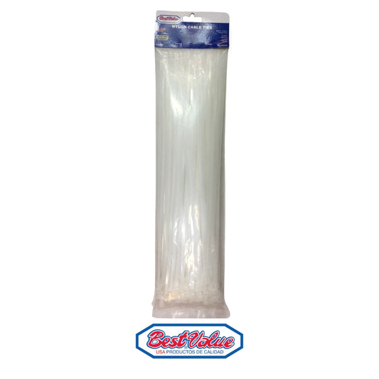 ZUNCHO PLASTICO  BLANCO 14 PULGADAS  X 4.8mm BEST VALUE