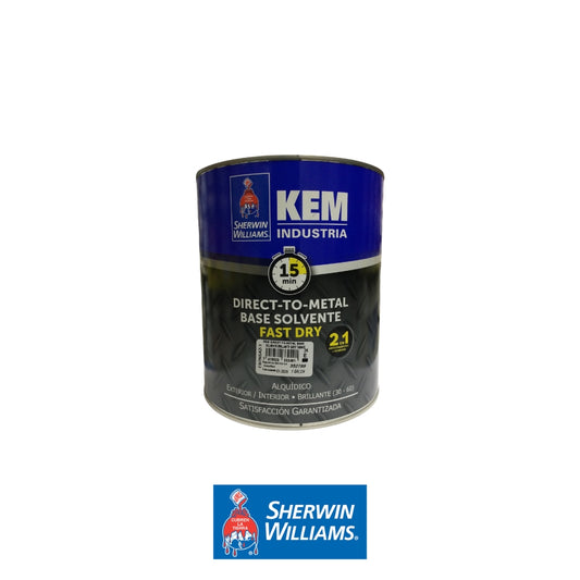 PINTURA KEM DIRECT-TO-METAL BASE SOLVENTE BRILLANTE CAFÉ TABACO GL E67NSA2-1 SHERWIN WILLIAMS
