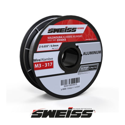 SOLDADURA MIG ALAMBRE ALUMINIO 0.035 PULGADAS AWS ER4043 (0,5KG) SWEISS