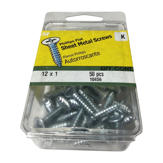 TORNILLO PARA LAMINA ZINCADO CAB PLANA PHILLIPS #12 x 1 PULGADAS
