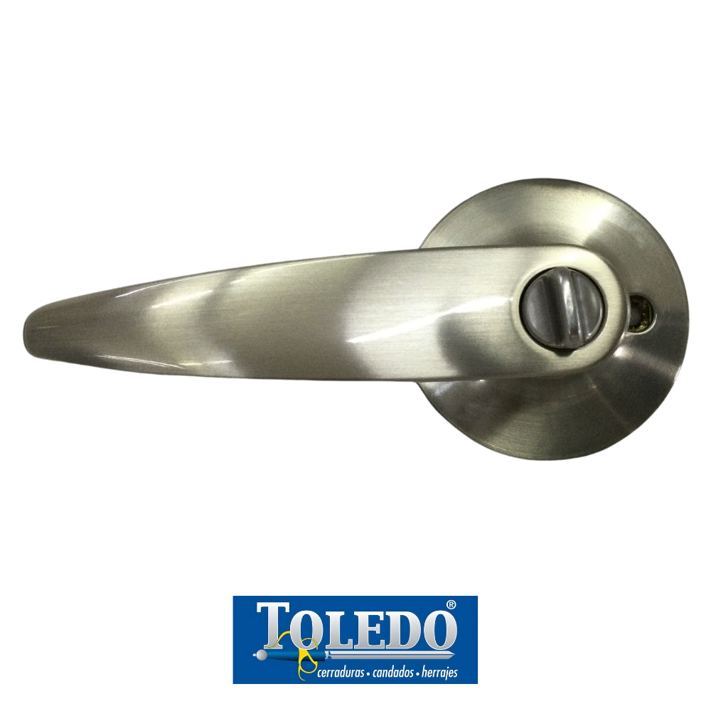 CERRADURA DE LEVER BARCELONA BOTON SATIN NIQUEL TOLEDO
