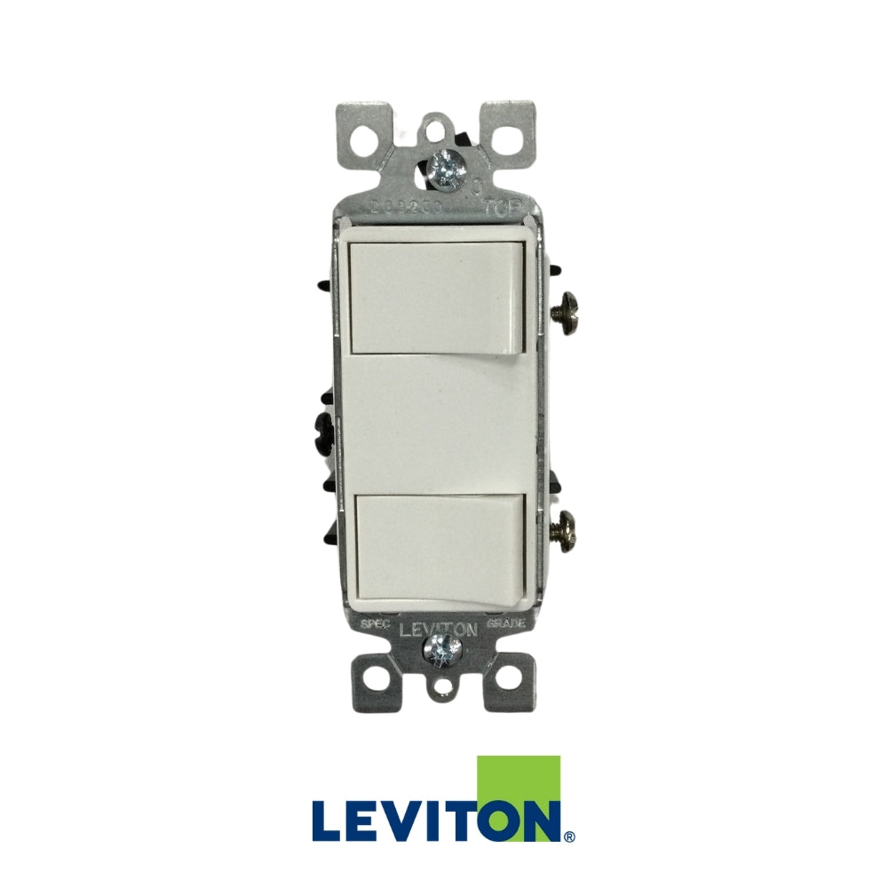 INTERRUPTOR DECORA DOBLE 15A/125V BLANCO LEVITON