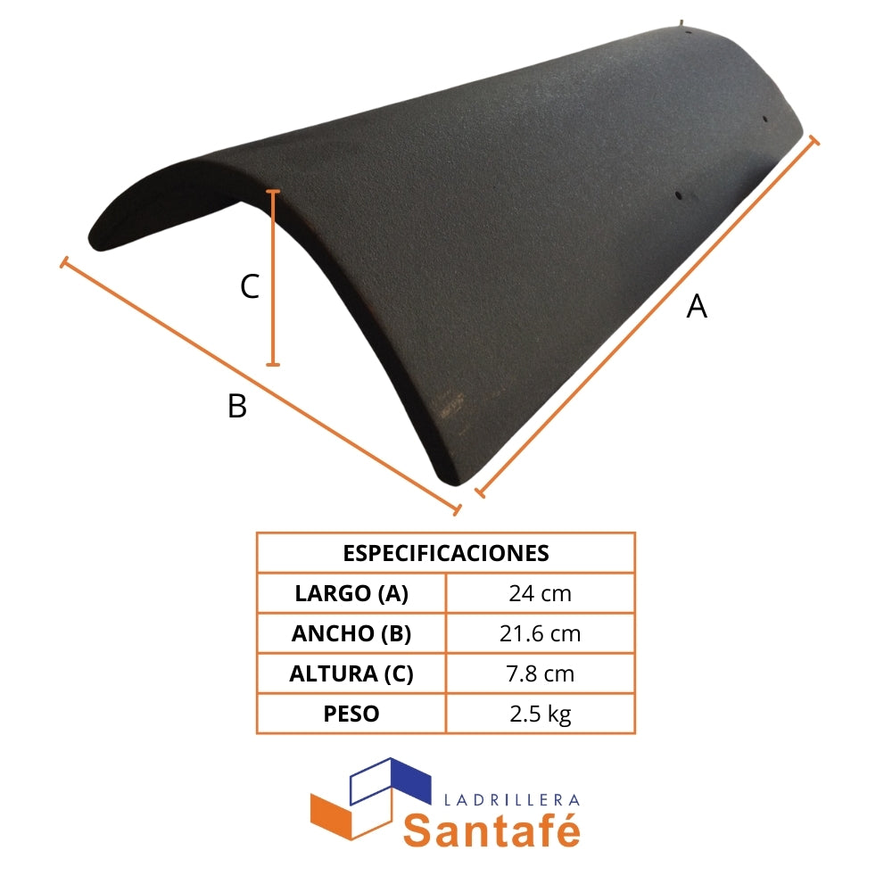 CUMBRERA CABALLETE ENGOBADO COCOA SANTAFE 00000484
