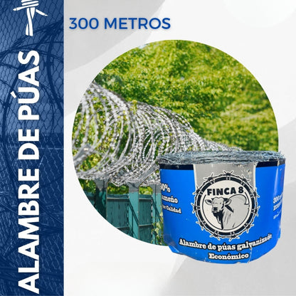 ALAMBRE DE PUAS AZUL 300 METROS CALIBRE 16  (FINCA 8)
