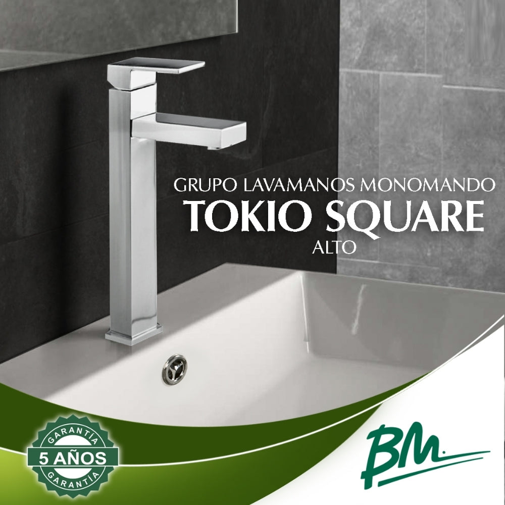 LLAVE DE LAVAMANOS TOKIO ALTO CUADRADO BM-S002