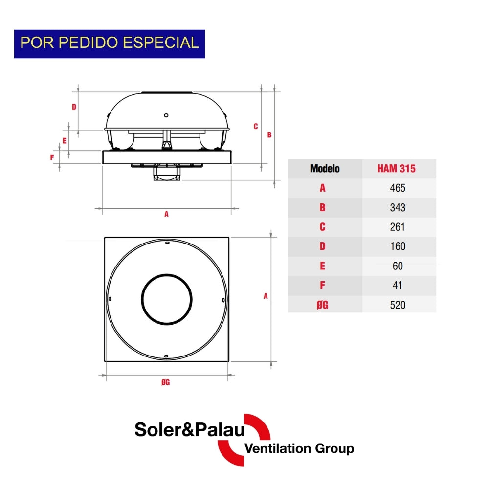 EXTRACTOR TEJADO 25 PULGADAS 1098 CFM -HAM-315