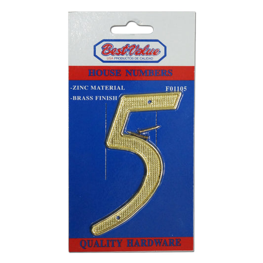NUMERO PARA PUERTA  PULGADAS 5 PULGADAS  DORADO BEST VALUE