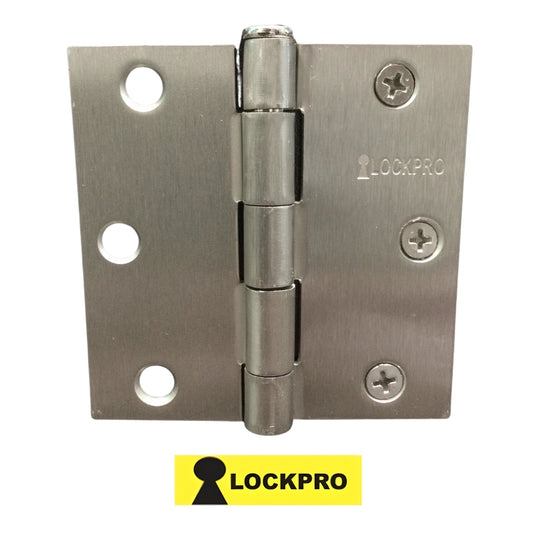 BISAGRA PLATEADA 3 PULGADAS X 3 PULGADAS PAR 2.0 MM ESPESOR LOCKPRO