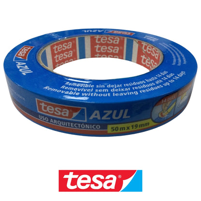 MASKING TAPE AZUL TESA DE 50M X 19MM TES 01400