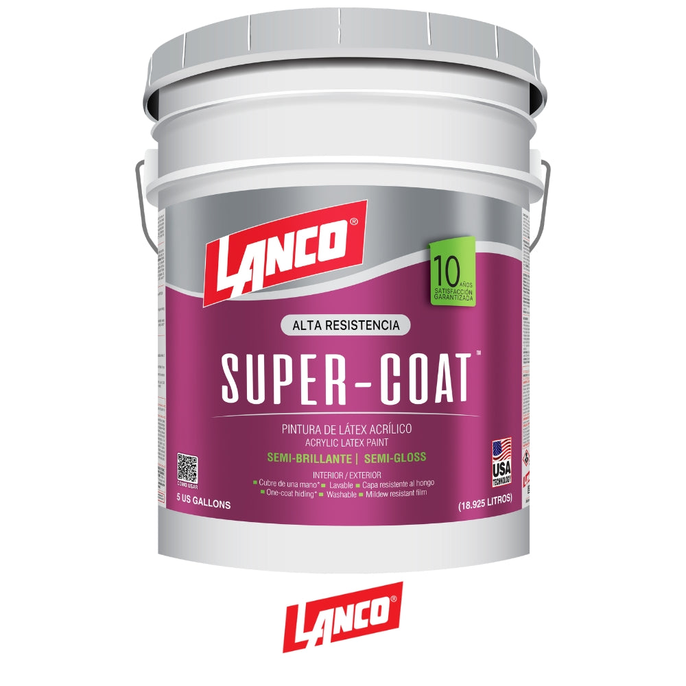 PINTURA SUPER COAT SEMI BRILLANTE PASTEL 5 GALONES WG525-2 LANCO