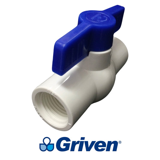 LLAVE DE PASO PVC TIPO BOLA CON ROSCA 1/2 PULGADAS