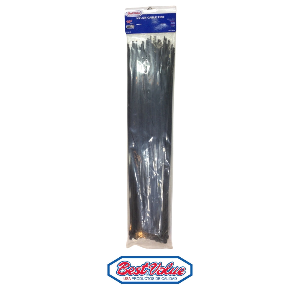 ZUNCHO PLASTICO  NEGRO DE 18 PULGADAS X 4.8mm BEST VALUE