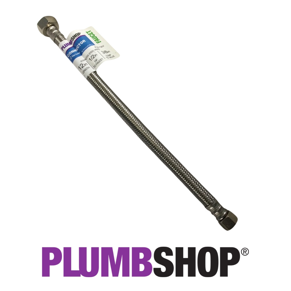 TUBO DE ABASTO PARA FREGADOR /LAVAMANOS 3/8 PULGADASX12 PULGADAS DE ACERO INOXIDABLE COFLEX