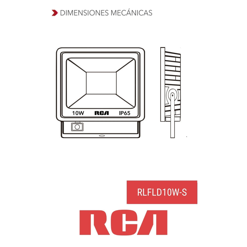 LAMPARA DE SEGURIDAD LED CON SENSOR DE MOVIMIENTO 10W 6500K 85-277V (RLFLD10W-S ) RCA
