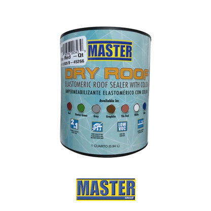 PINTURA IMPERMEABILIZANTE PARA TECHO DRY ROOF ROJO TEJA 1/4 GALON PCR1313 MASTER