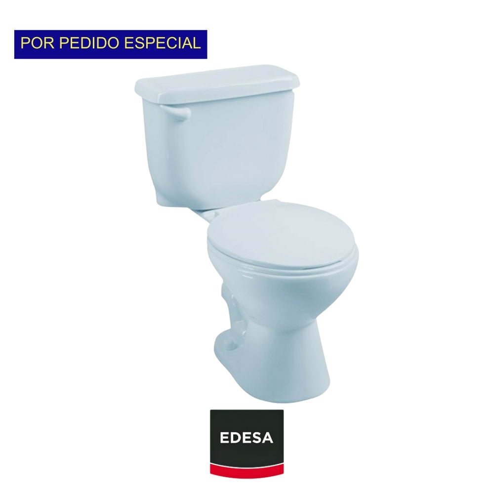 INODORO DOS PIEZAS REDONDO COLOR CELESTE CAMPEON HET EDESA