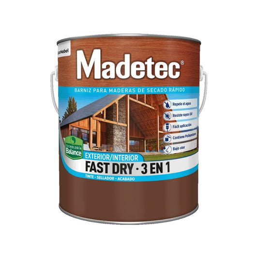 BARNIZ 3 EN 1 MADETEC FAST DRY CEDRO GL9608
