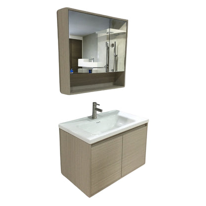 MUEBLE DE BAÑO DE PVC CON LAVAMANO Y GRIFERIA LRVIN 0.8X0.475X0.525 M INCLUYE BOTIQUIN CON ESPEJO 0.75X0.15X0.7 M CAP102-80 GLG