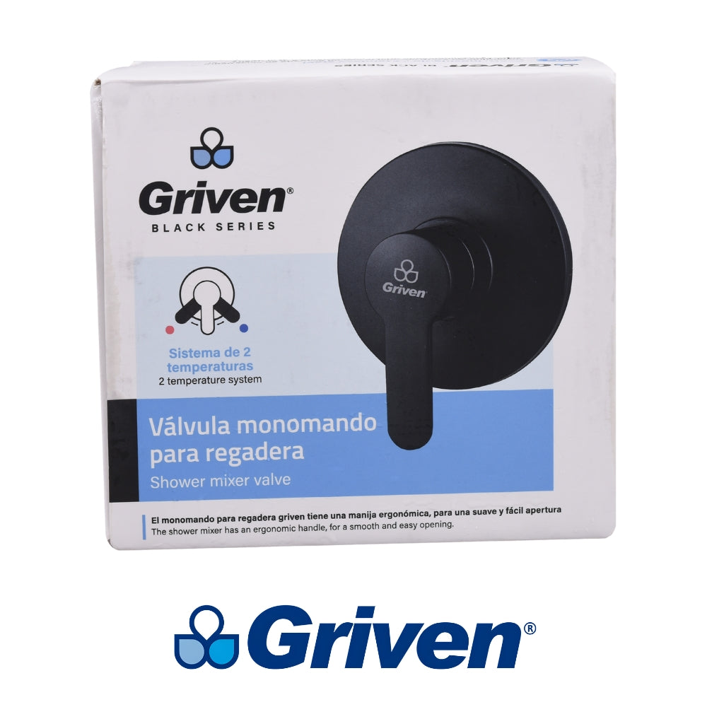 LLAVE DE DUCHA MONOMANDO NEGRA GRIVEN A367-BV-007