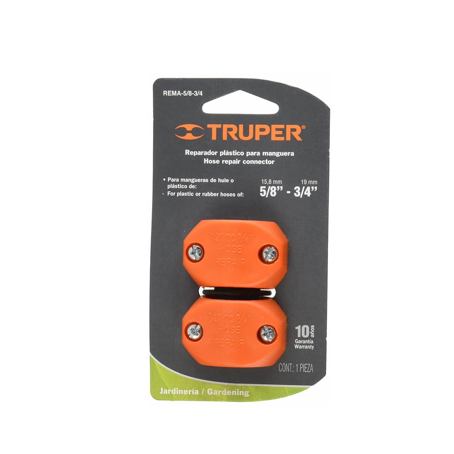 UNION DE MANGUERA PLASTICA 1/2 PULGADAS TRUPER