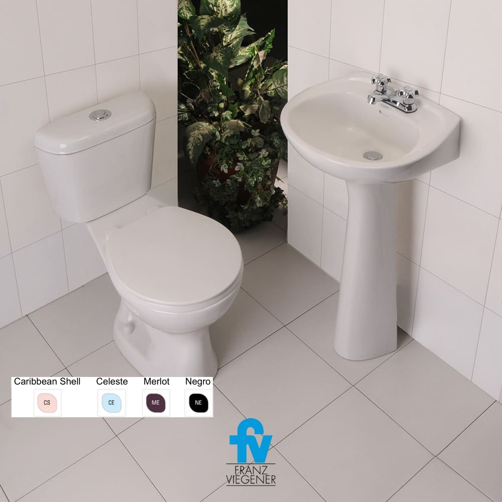 INODORO FV DOS PIEZAS MILÁN ESTÁNDAR SIMPLE DESCARGA BOTÓN NEGRO E116-S-NE