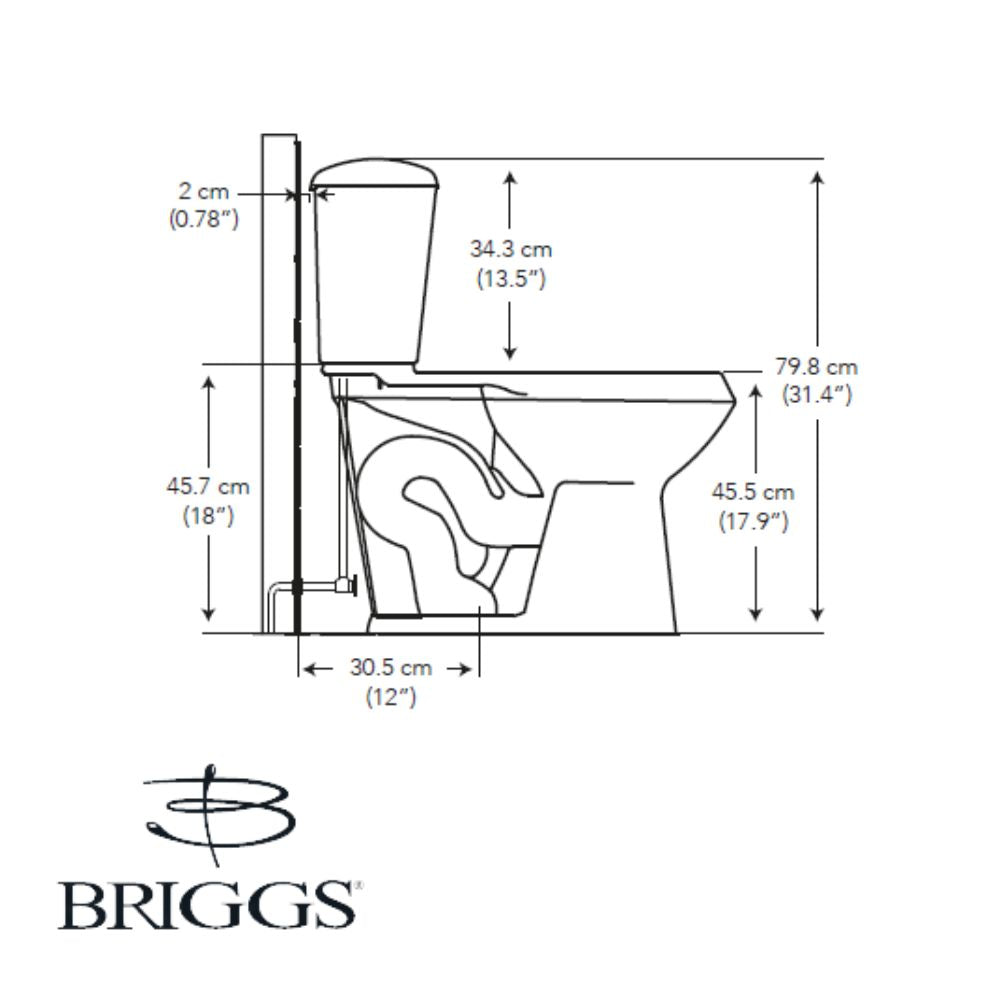 INODORO DOS PIEZAS ELONGADO COLOR BONE MAXIMA PLUS BRIGGS