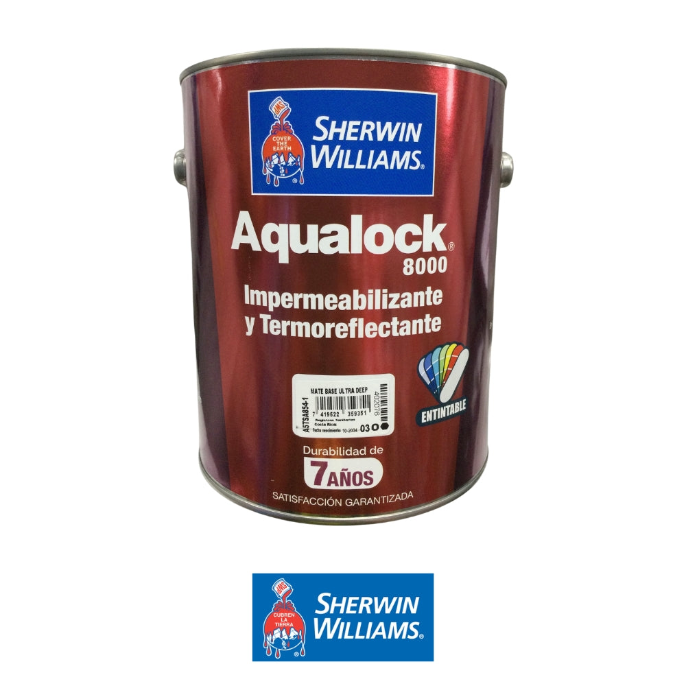 PINTURA IMPERMEABILIZANTE AQUALOCK 8000 MATE BASE ULTRA DEEP GL A5TSA854-1 SHERWIN WILLIAMS