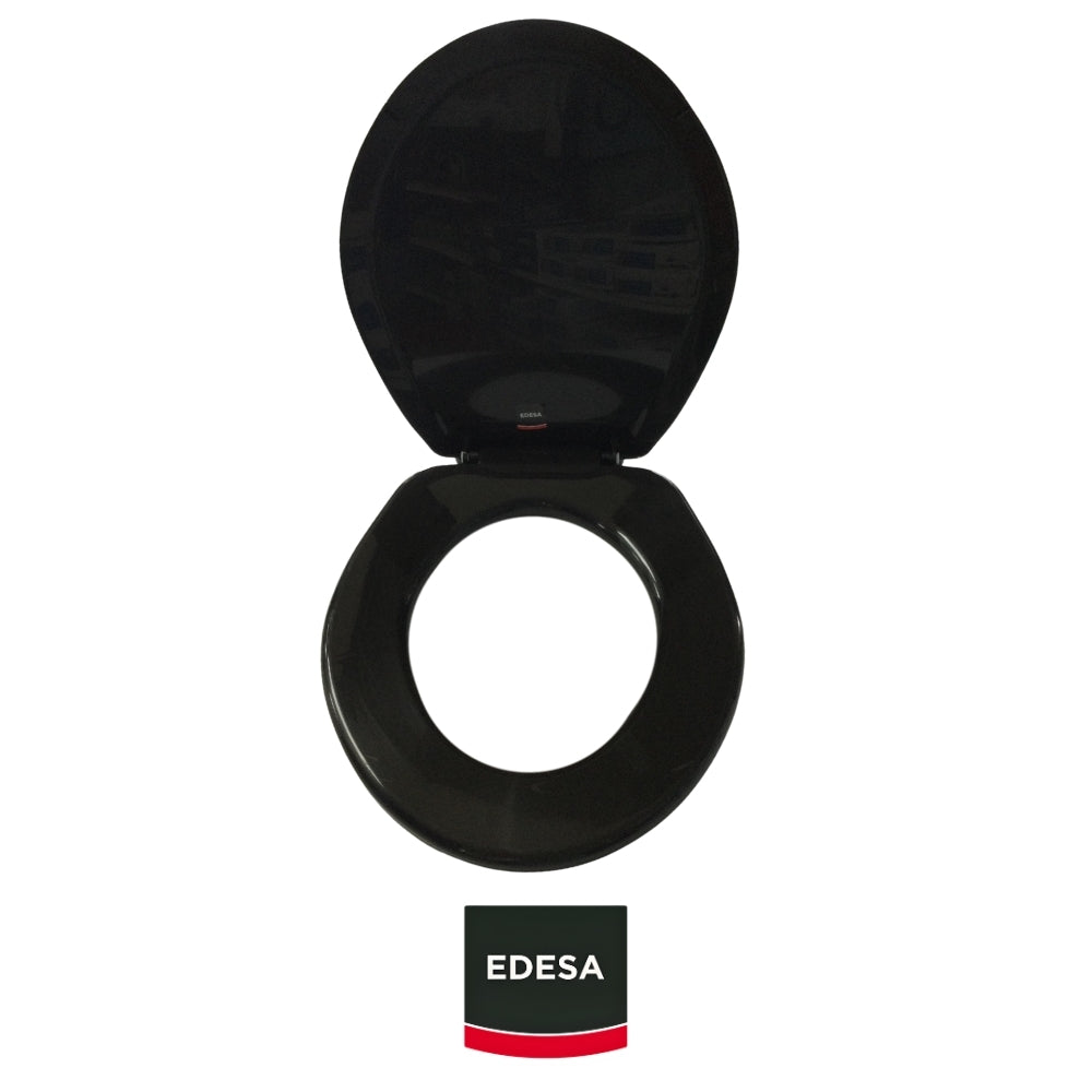 ASIENTO  NEGRO REDONDO  PARA INODORO EDESA
