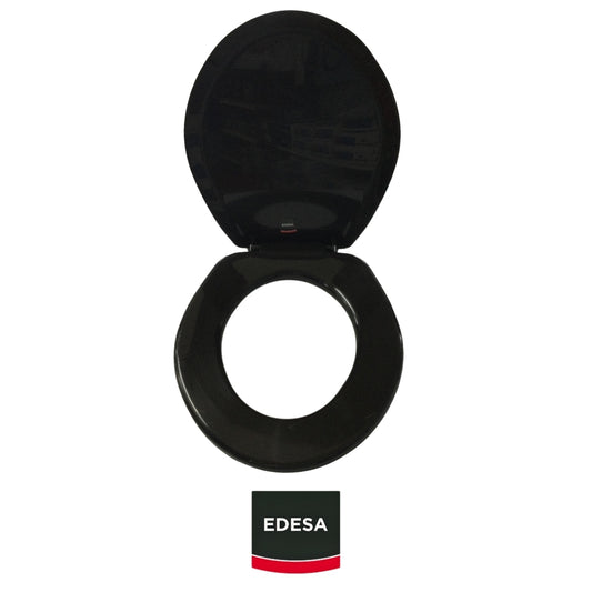 ASIENTO  NEGRO REDONDO  PARA INODORO EDESA