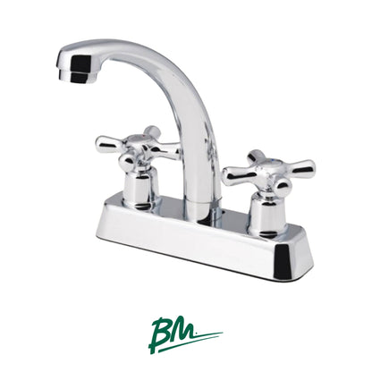 LLAVE PARA LAVAMANOS DE 4 PULGADAS MANIJA DE CRUZ IDEAL BM-C50103
