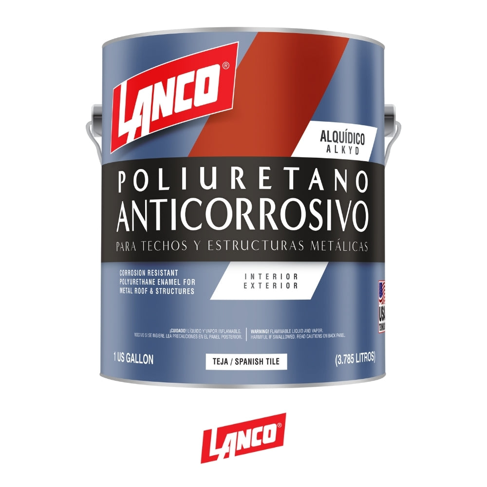 PINTURA ANTICORROSIVA POLIURETANO TEJA GALON MM91-4 LANCO