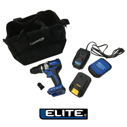 TALADRO PERCUTOR INALAMBRICO SIN ESCOBILLAS 1/2 IN 20V 55NM  2 BATERIAS 2AH 20V ELITE