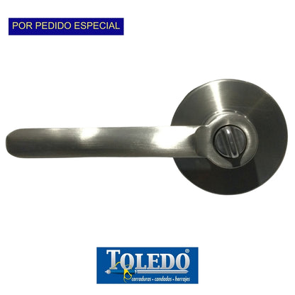 CERRADURA DE LEVER MERIDA BOTON (BAÑO) SATIN NIQUEL TOLEDO CV1920-ME-US15