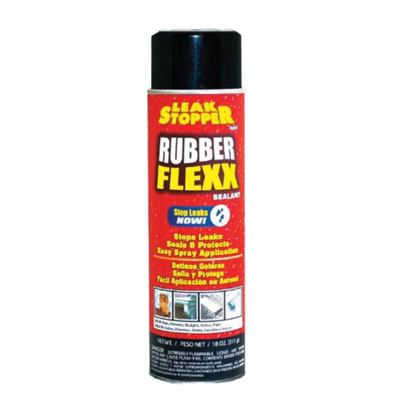 SELLALOTODO SPRAY NEGRO 18OZ LEAK STOPPER RUBBER FLEXX (A02G20) BLACK JACK