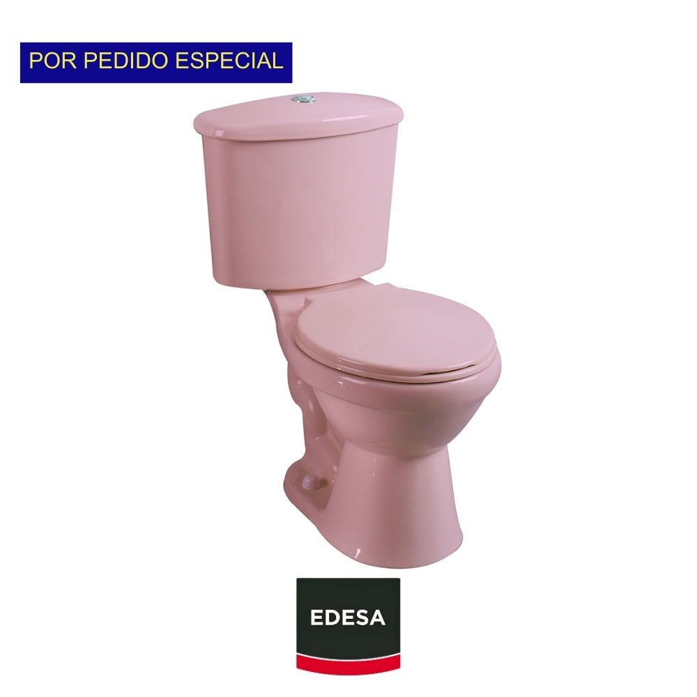 INODORO DOS PIEZAS REDONDO COLOR ROSADO EVOLUTION EDESA
