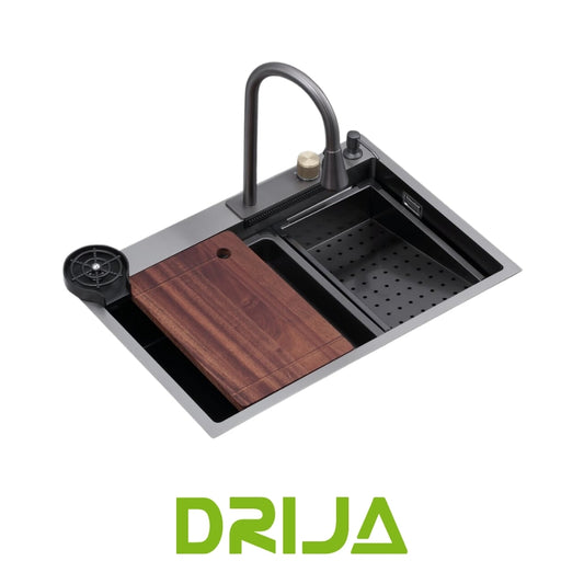 FREGADOR DE EMPOTRAR SENCILLO DE ACERO INOXIDABLE SATINADO DE 75CM DE LUJO (SIENA 75)