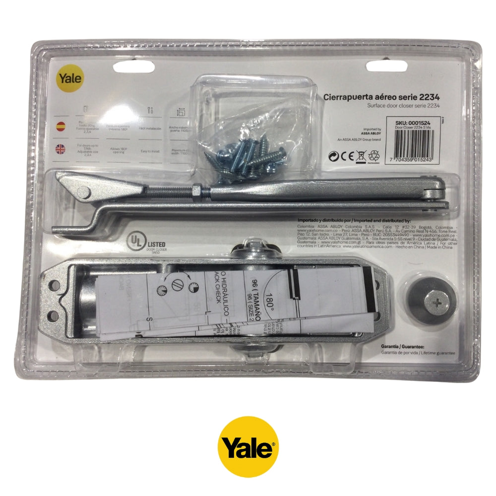 CIERRA PUERTA  176 LIBRAS 180 GRADOS DOS AJUSTES YALE