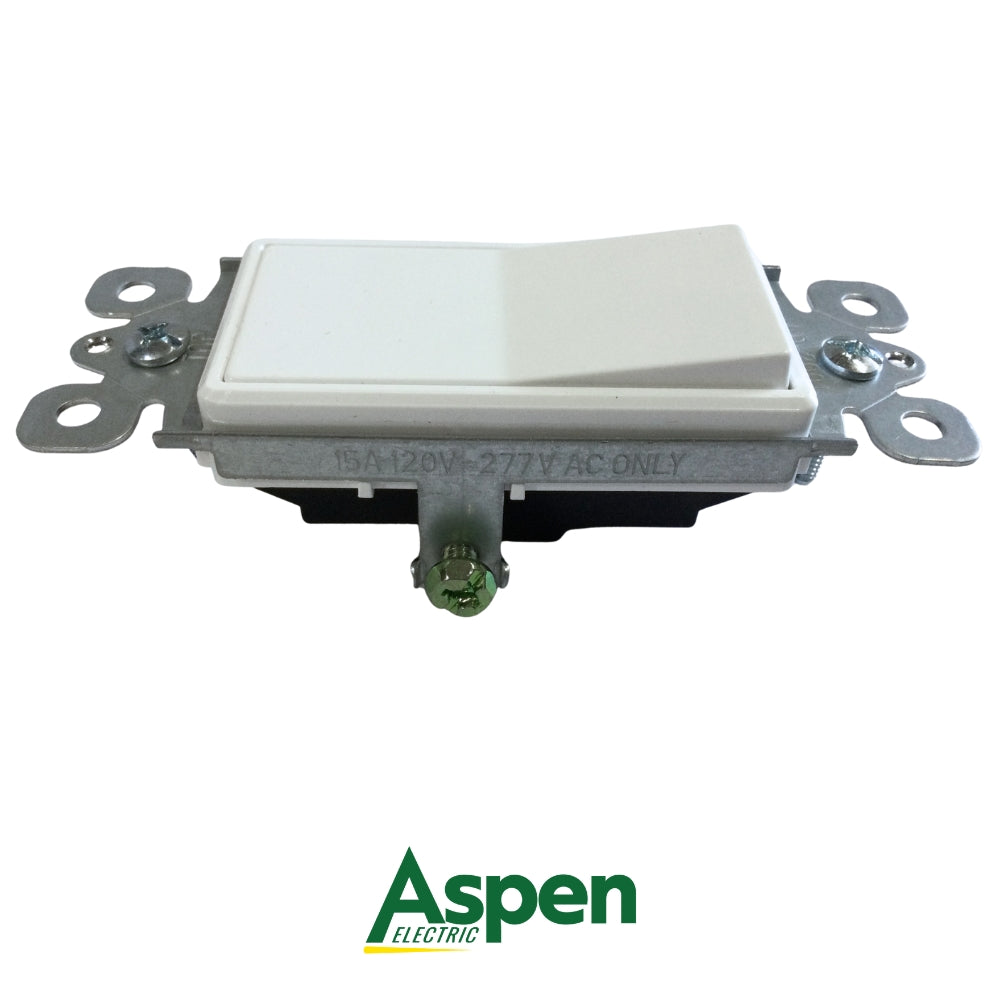 INTERRUPTOR SENCILLO BLANCO DECORA 15A 120/277V UL ASPEN