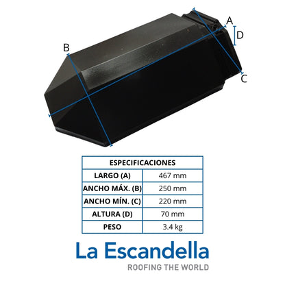 REMATE CUMBRERA  PLANUM ANGULAR PIZARRA KLINKER ESCANDELLA Q122PK
